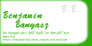 benjamin banyasz business card